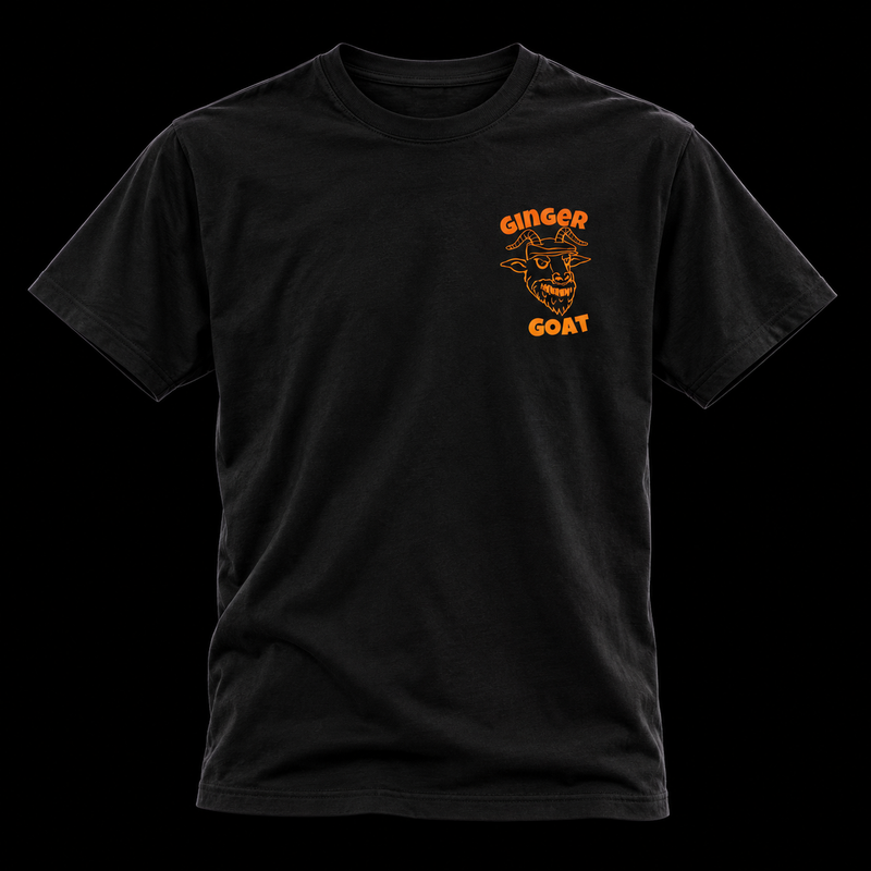 Ginger Goat - Logo T-Shirt — product studio photograph on black